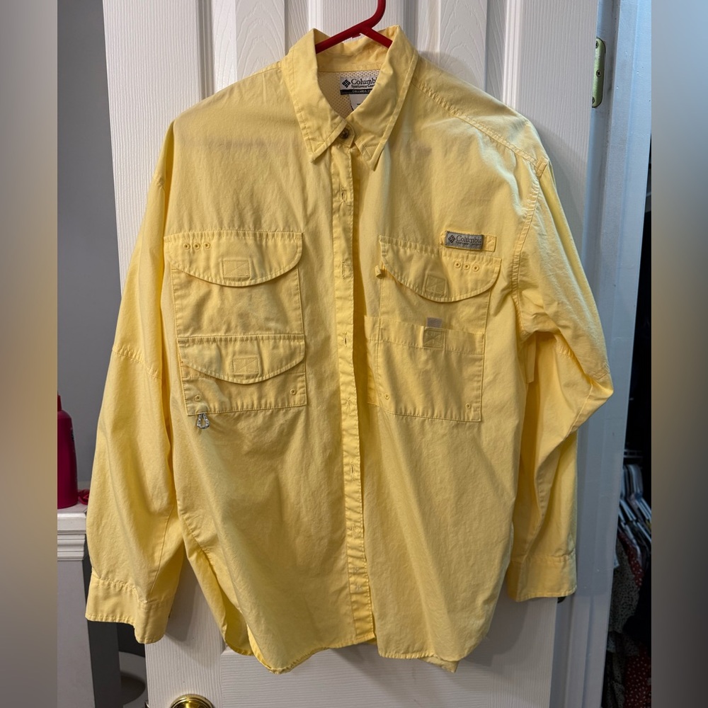 Columbia Yellow Casual Button Down Shirt